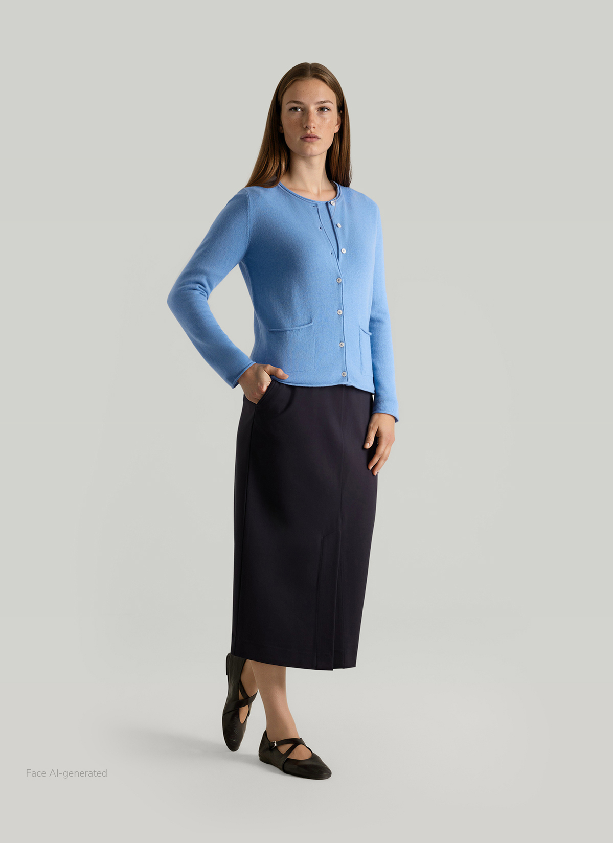 Strickjacke 1/1 Arm, Dutch Blue Detailansicht 2