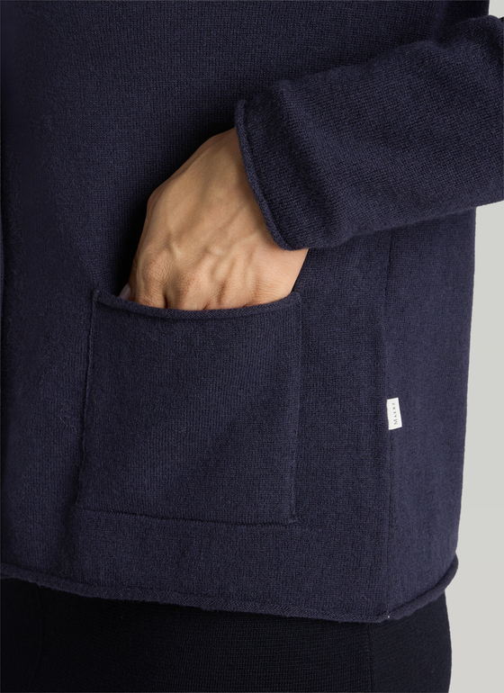 Strickjacke 1/1 Arm Navy Frontansicht