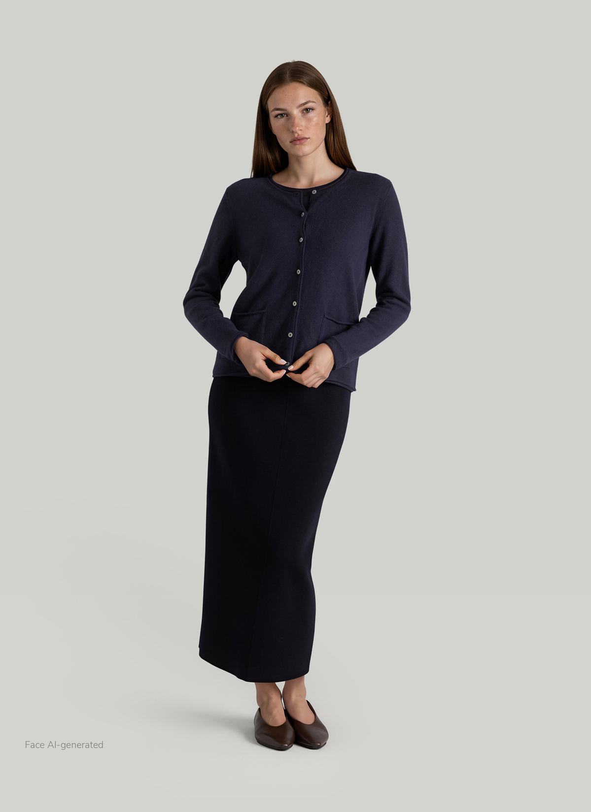 Strickjacke 1/1 Arm, Navy Detailansicht 2