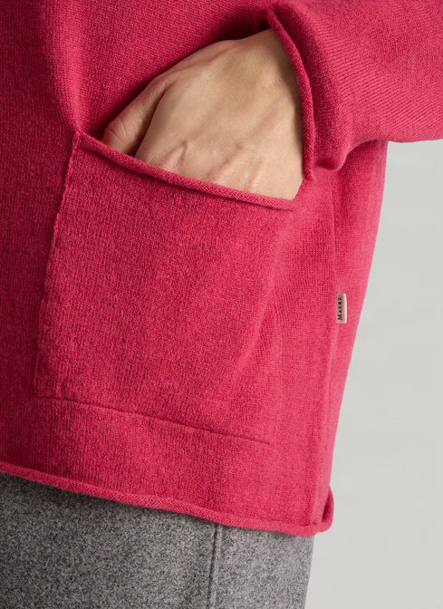 Strickjacke 1/1 Arm, Peony Red Detailansicht 1