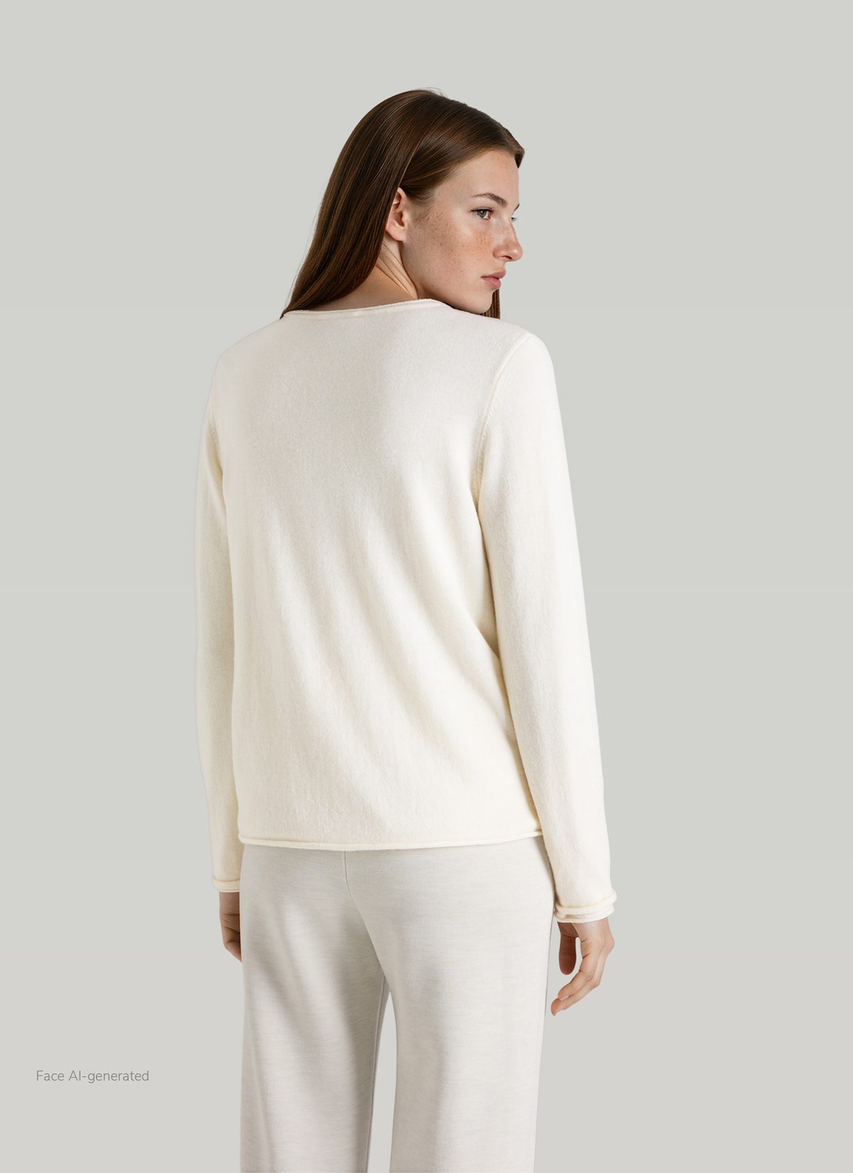 Strickjacke 1/1 Arm, New White Rückansicht