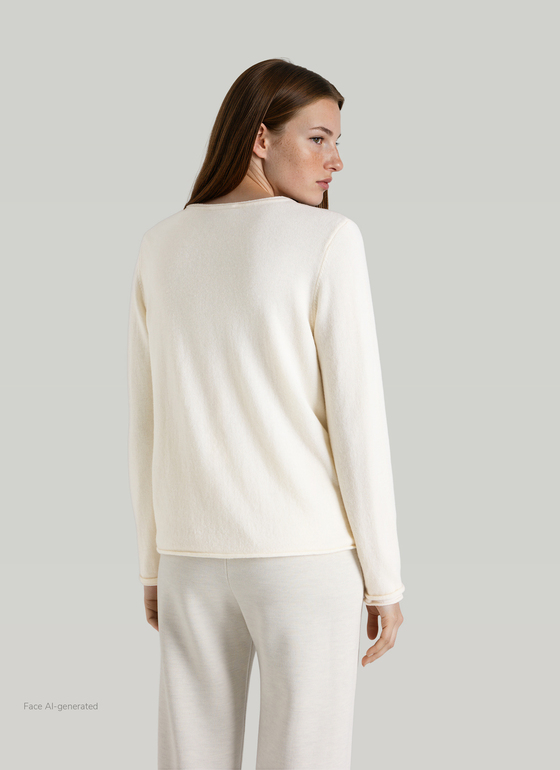 Strickjacke 1/1 Arm New White Frontansicht