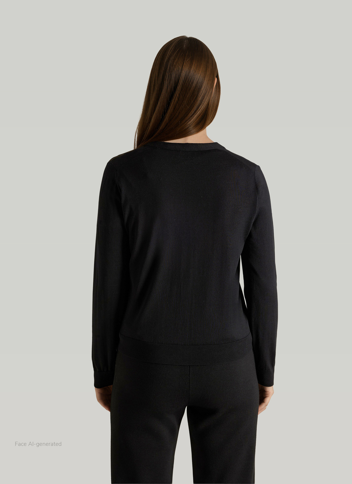 Strickjacke 1/1 Arm, Black Rückansicht