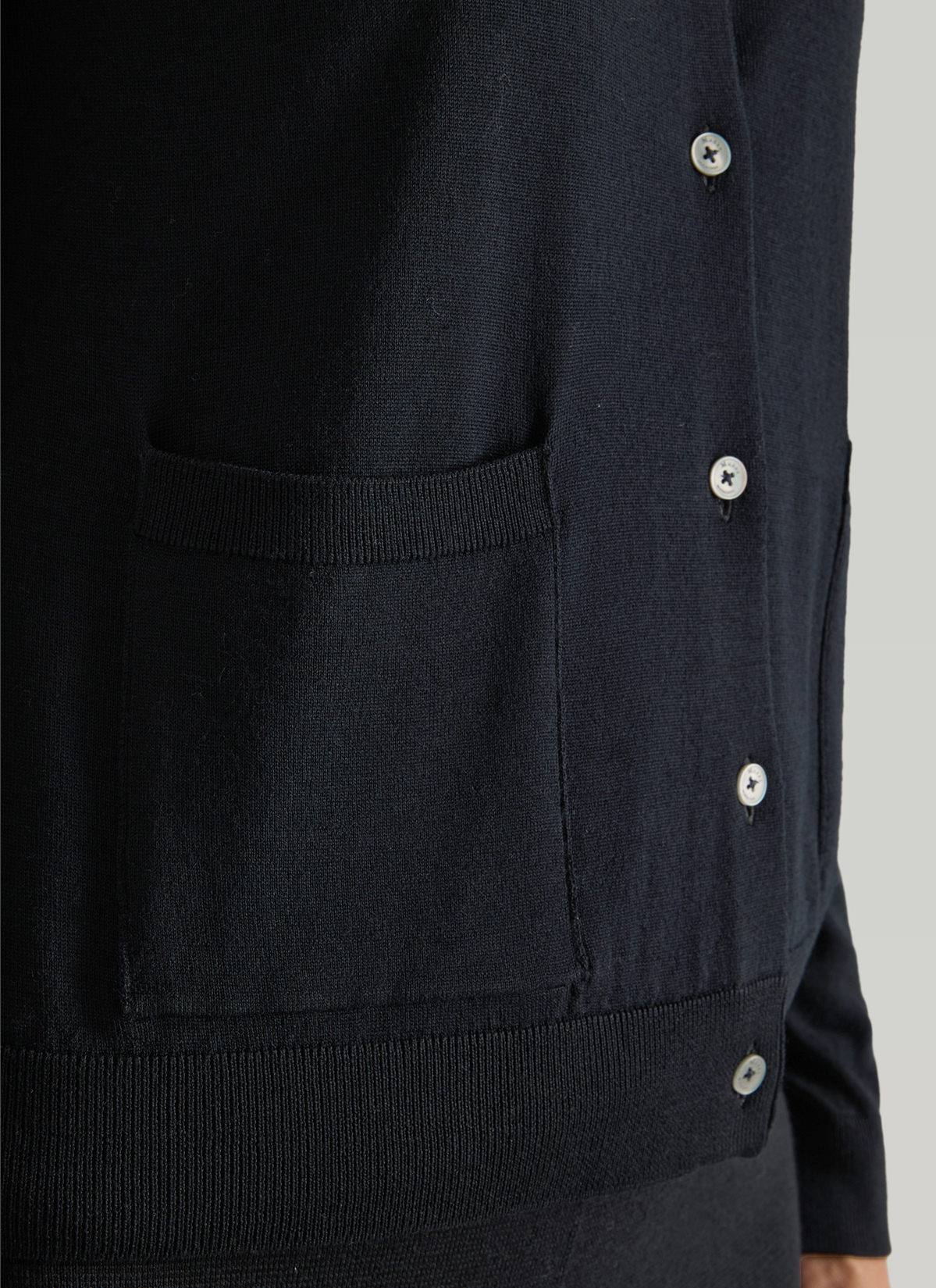 Strickjacke Knopf 1/1 Arm, Navy Detailansicht 1