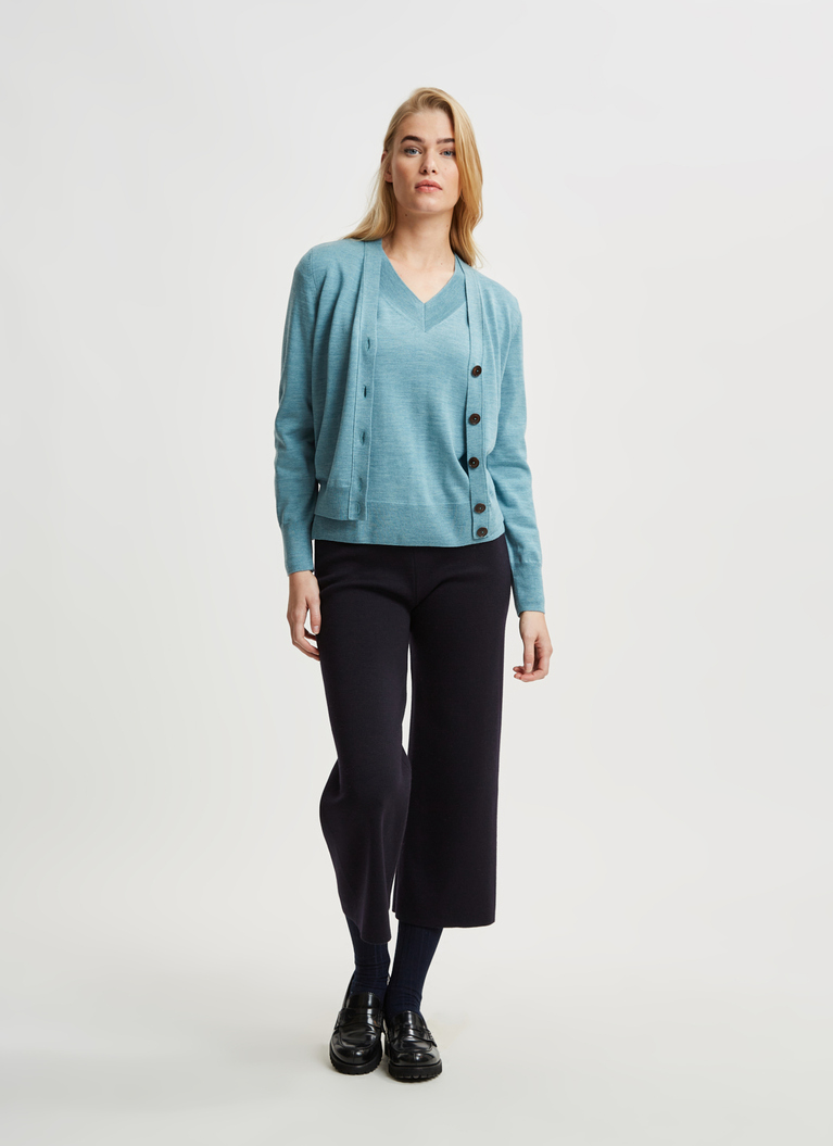 Strick Cardigan 1/1 Arm, Ocean Green Detailansicht 2
