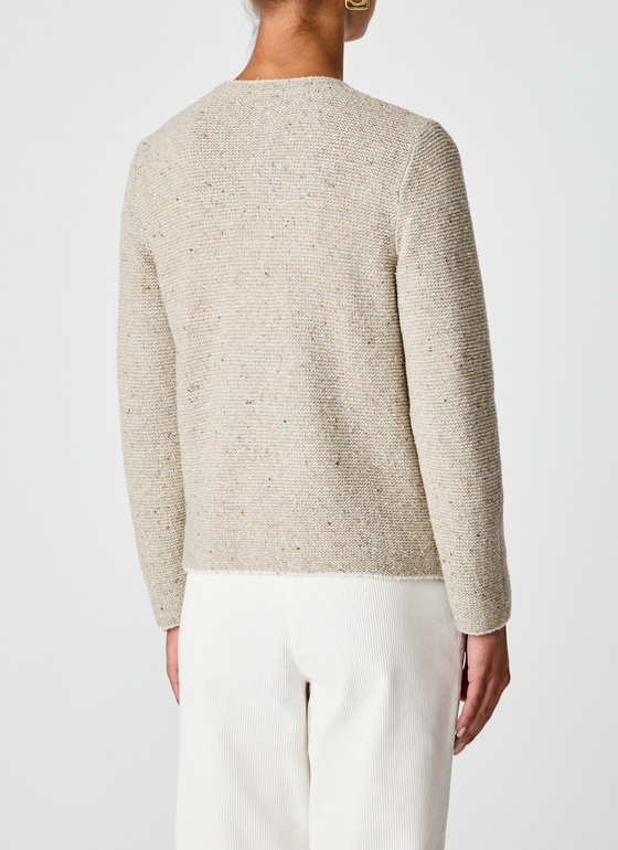 Strickjacke Knopf 1/1 Arm Pearl Frontansicht