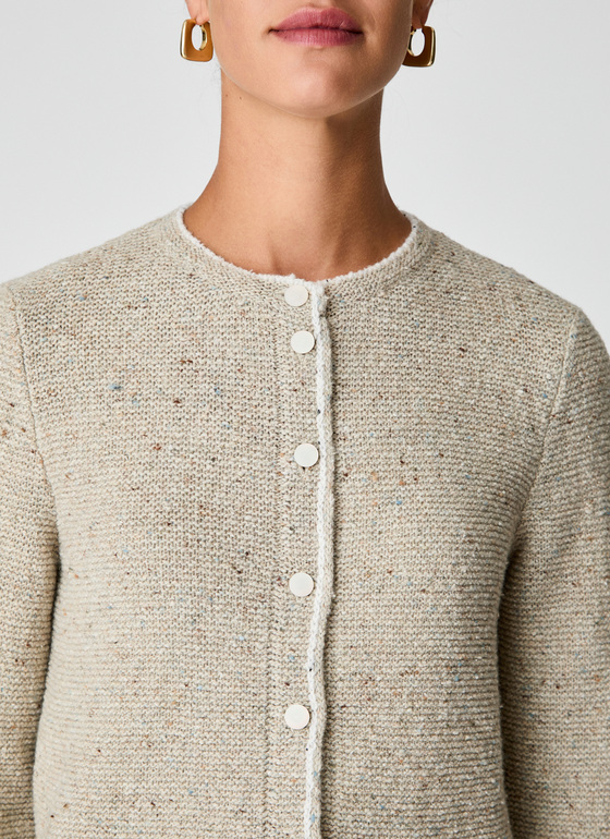 Strickjacke Knopf 1/1 Arm Pearl Frontansicht