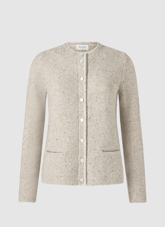 Strickjacke Knopf 1/1 Arm Pearl Frontansicht