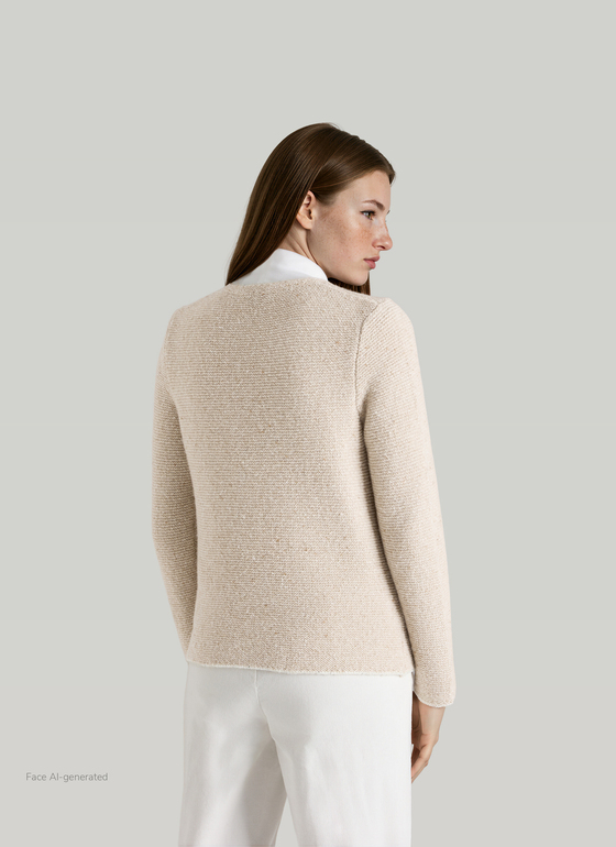Strickjacke 1/1 Arm Frosted Dune Frontansicht