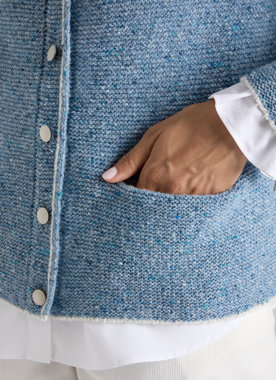 Strickjacke 1/1 Arm Dutch Blue Frontansicht