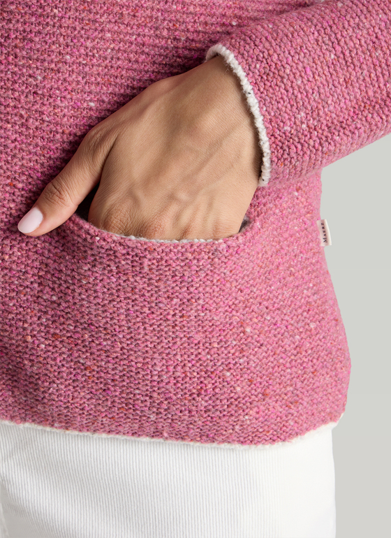 Strickjacke 1/1 Arm Peony Red Frontansicht