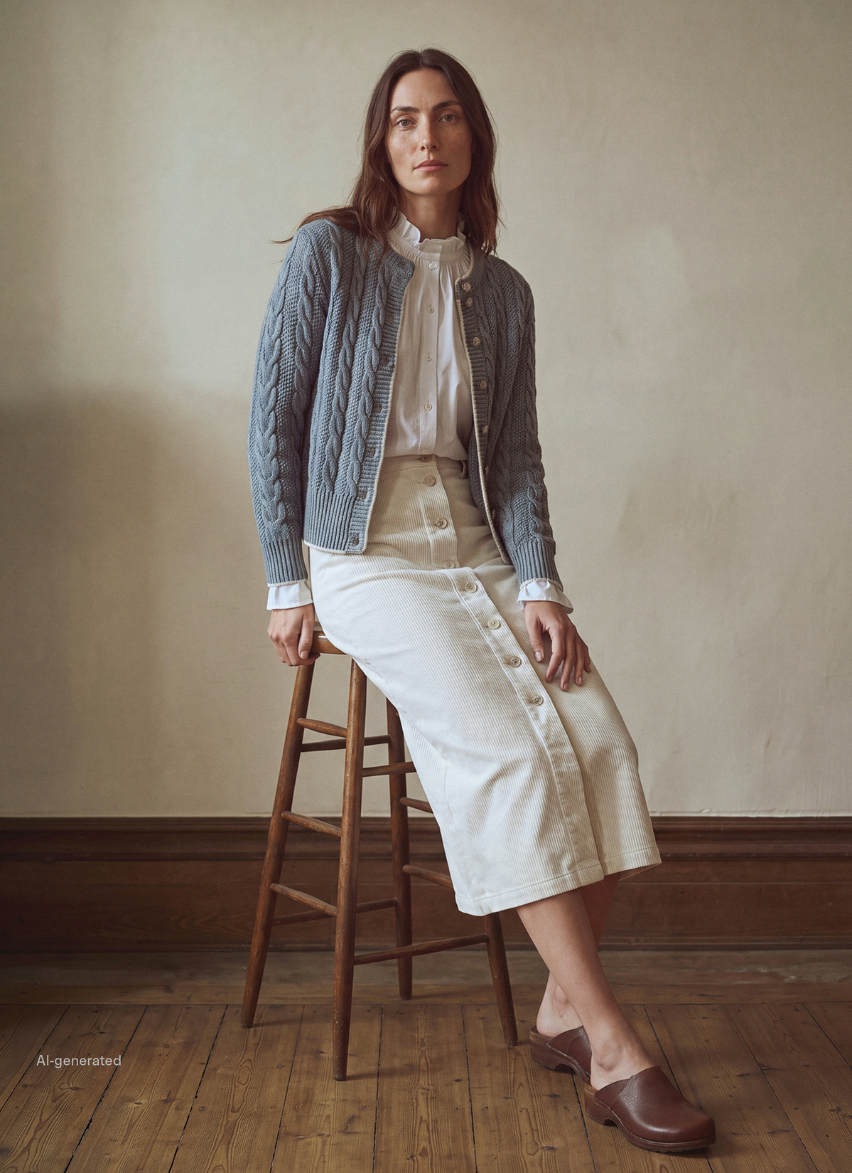 Strickjacke Knopf 1/1 Arm, Dutch Blue Frontansicht
