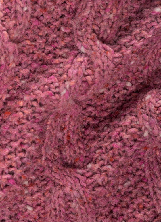 Strickjacke Knopf 1/1 Arm Peony Red Frontansicht