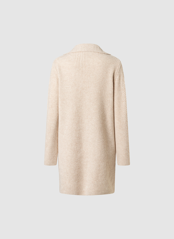Strickjacke 1/1 Arm Frosted Dune Frontansicht