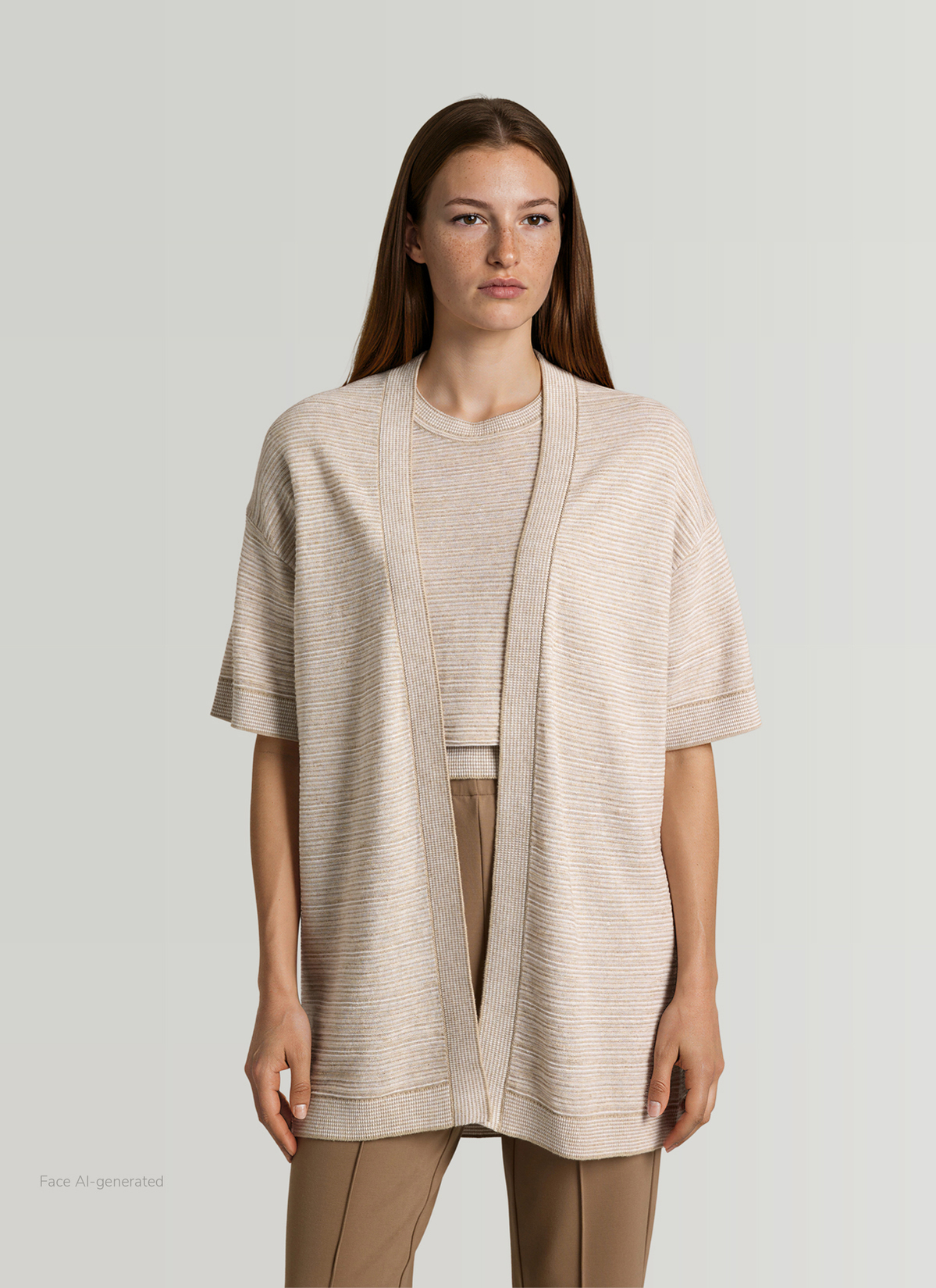 Jacke lang Strick, Beach Frontansicht