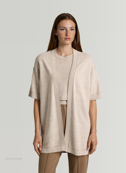 Jacke lang Strick width=