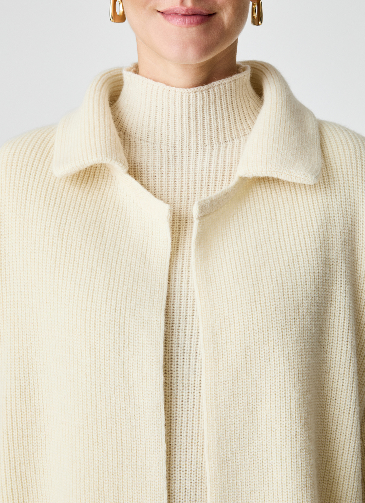 Strickjacke 1/1 Arm, New White Detailansicht 2