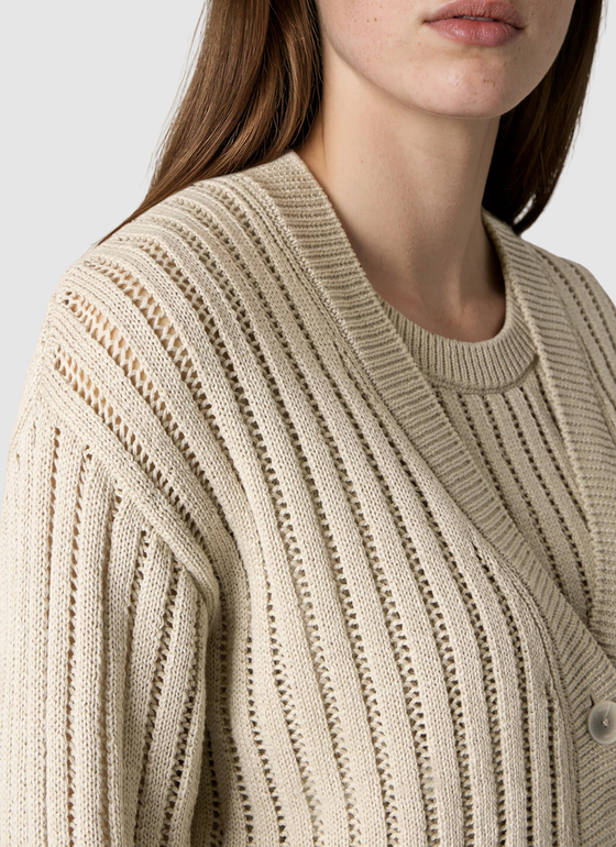 Strick Cardigan 1/1 Arm Beach Frontansicht