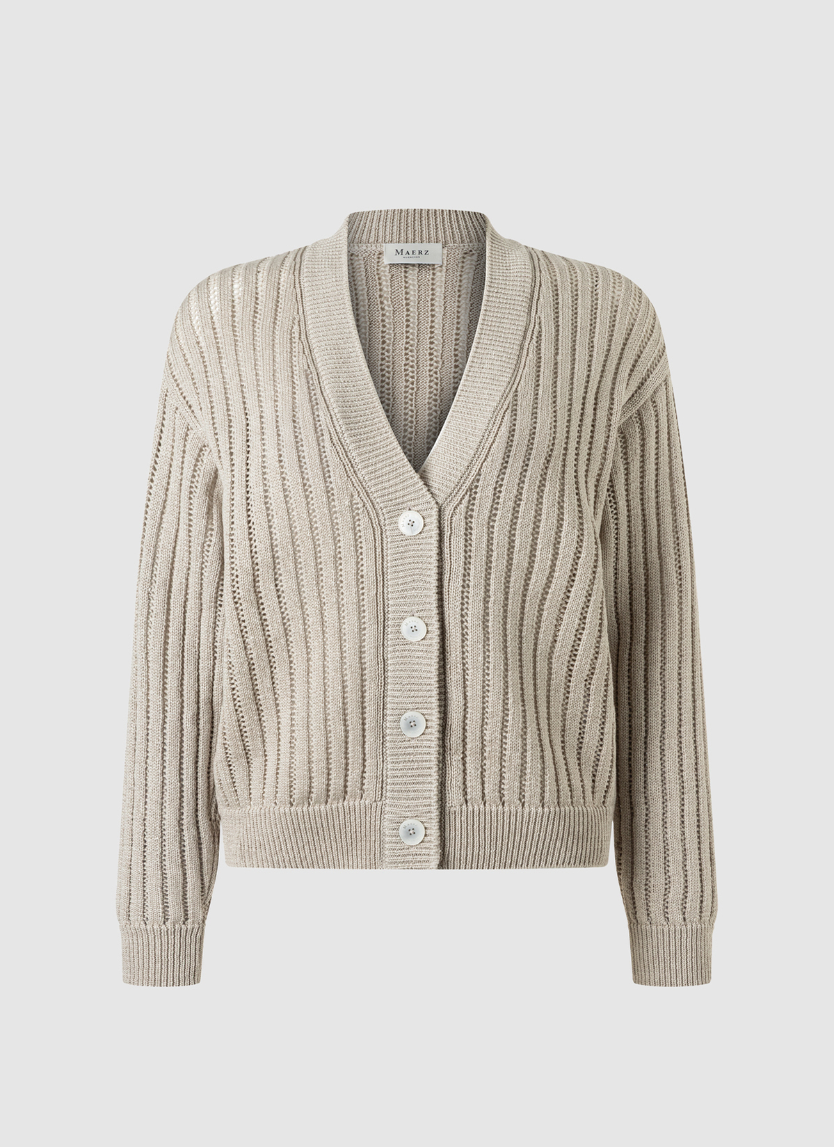 Strick Cardigan 1/1 Arm, Beach 