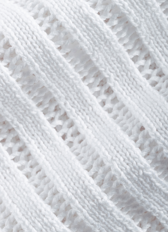 Strick Cardigan 1/1 Arm Pure White Frontansicht