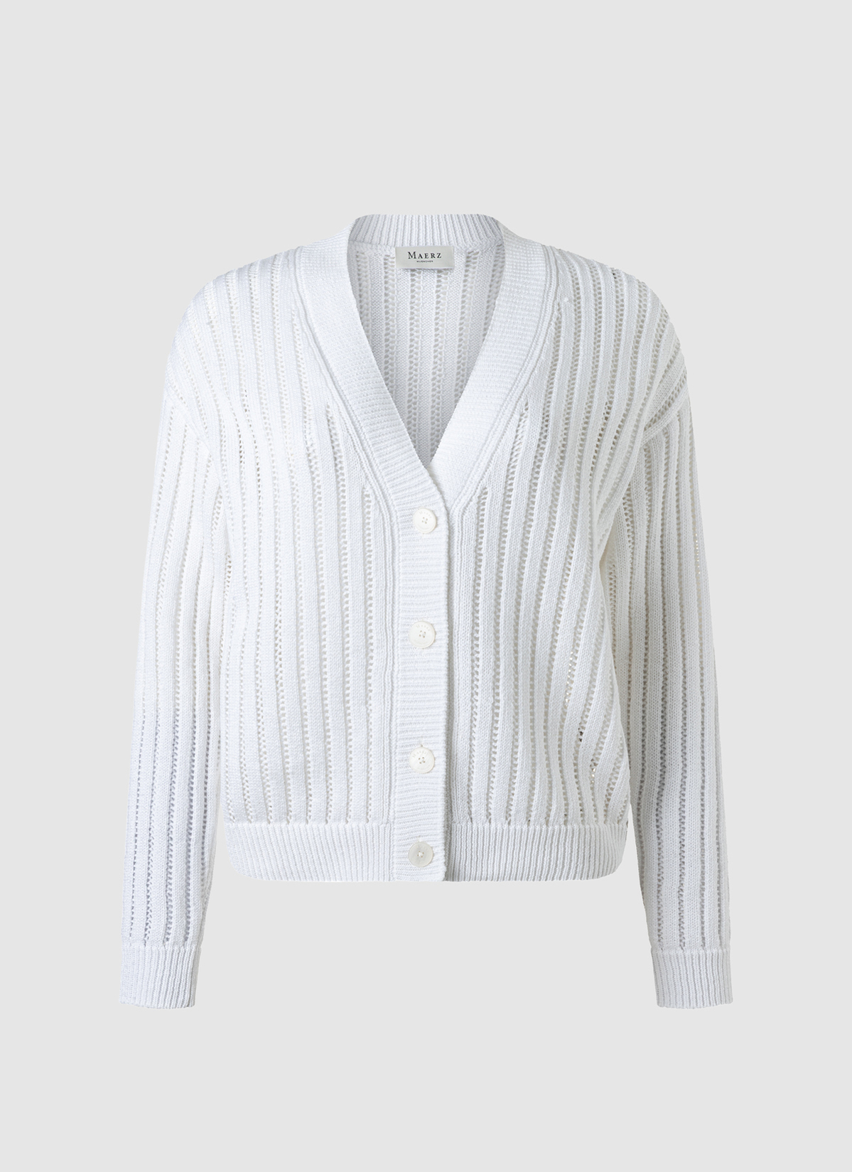 Strick Cardigan 1/1 Arm, Pure White 