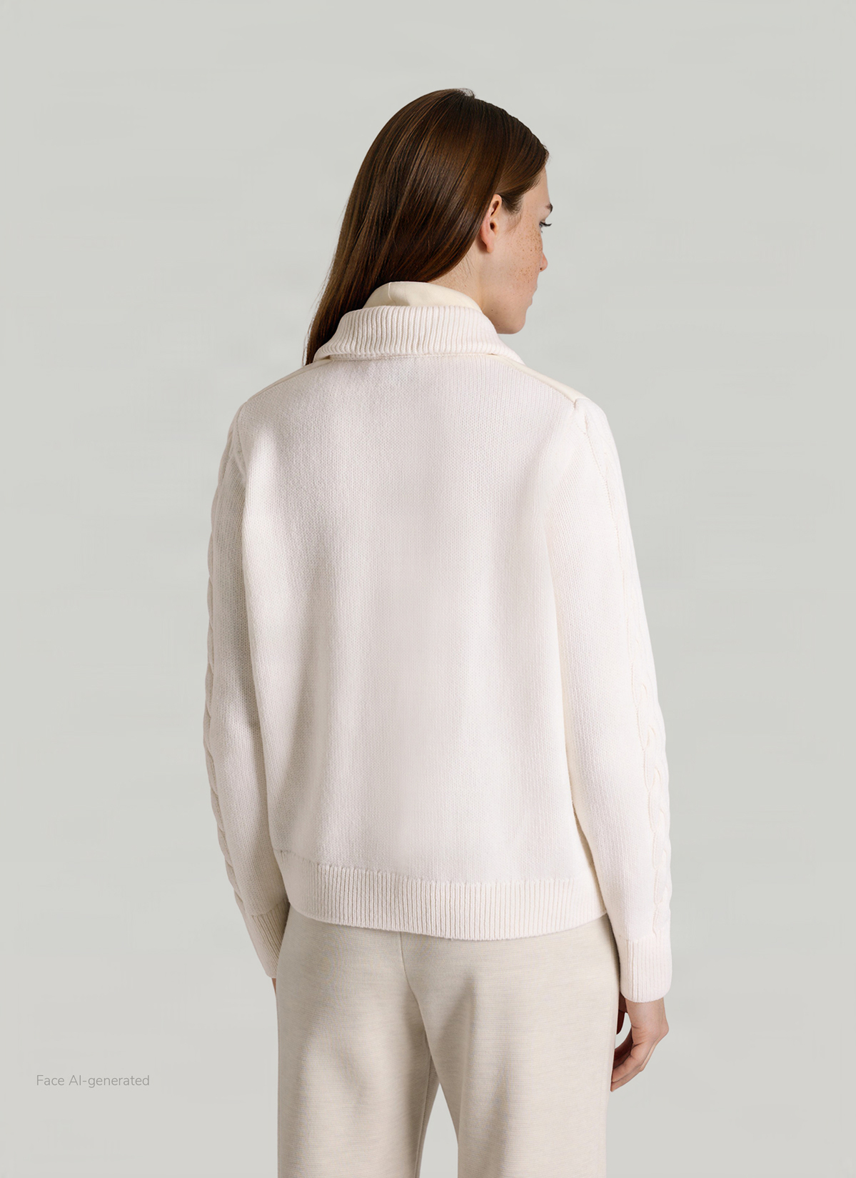 Strickjacke 1/1 Arm, New White Rückansicht