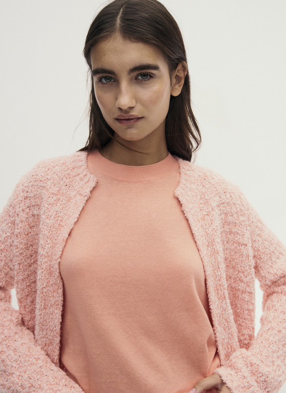 Strickjacke 1/1 Arm Coral Reef Frontansicht