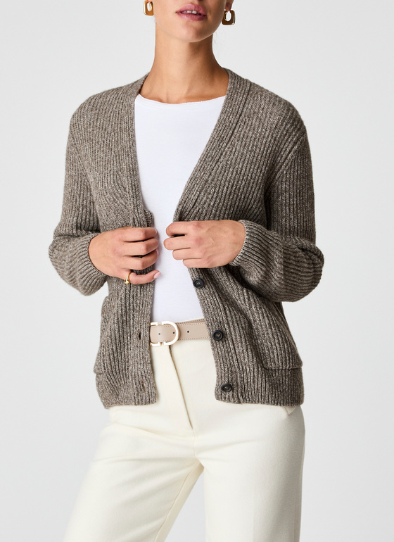 Strick Cardigan 1/1 Arm Twig Frontansicht