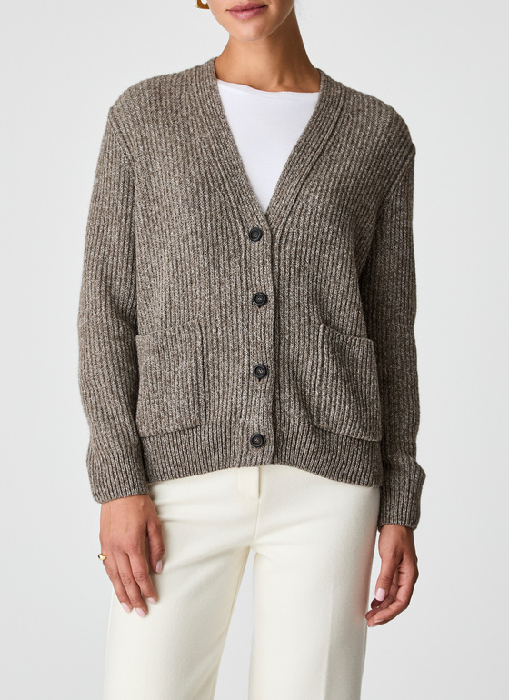 Strick Cardigan 1/1 Arm Twig Frontansicht