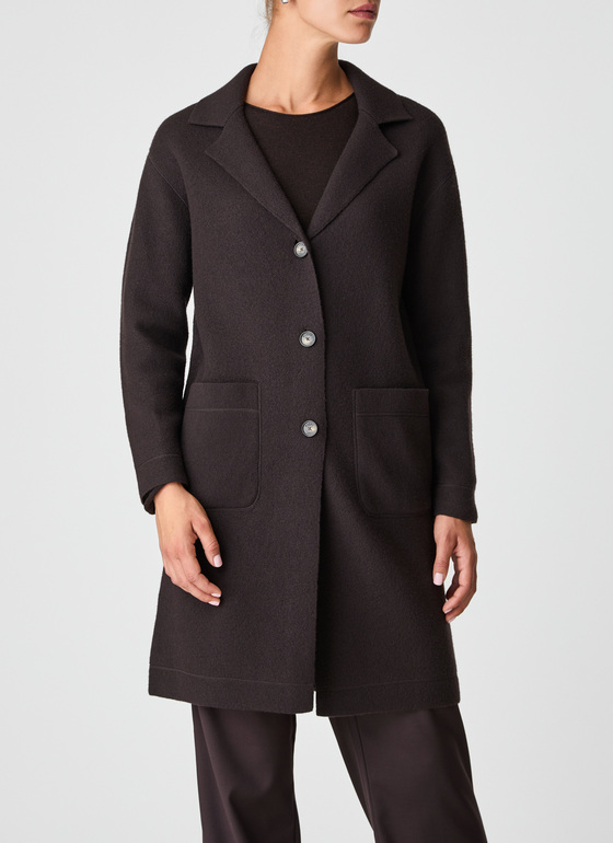 Strick Mantel Dark Espresso Frontansicht