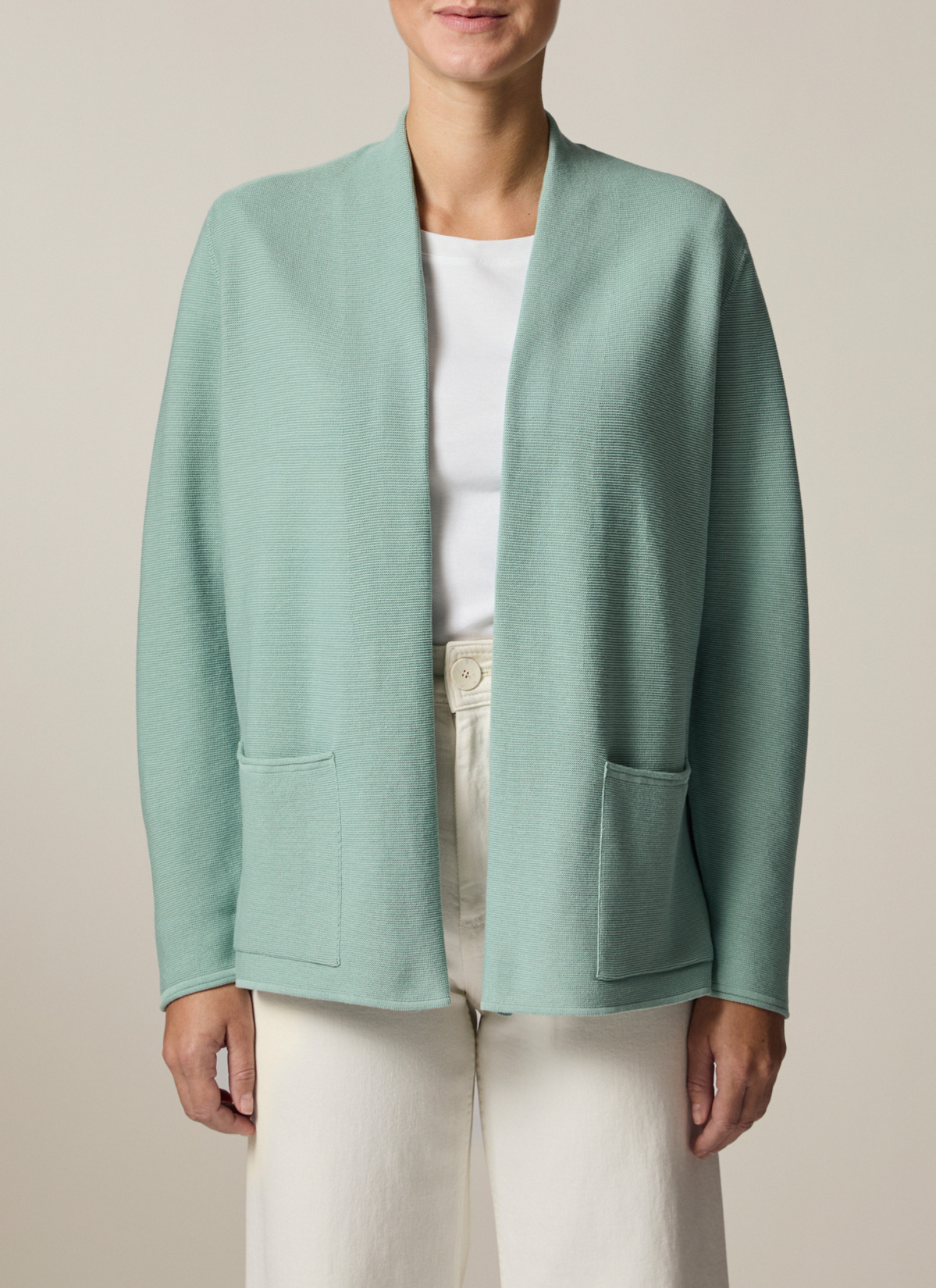 Strick Cardigan 1/1 Arm, Light Aqua Detailansicht 1