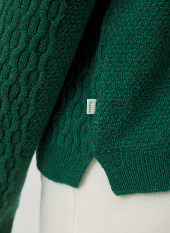 Strickjacke Knopf 1/1 Arm Bottle Green Frontansicht