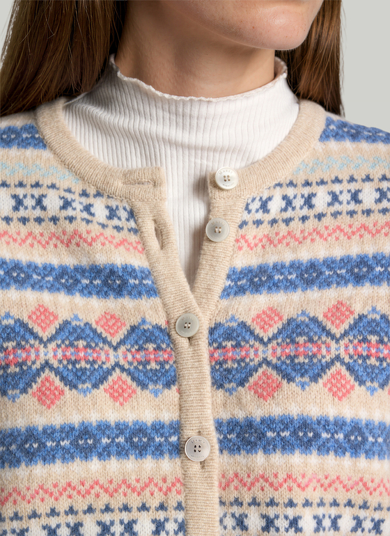 Strickjacke 1/1 Arm Frosted Dune Frontansicht
