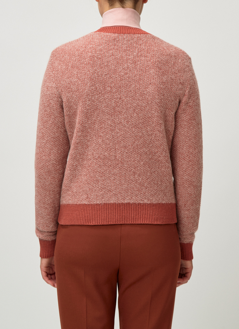 Strick Cardigan 1/1 Arm, Carmine Red Rückansicht