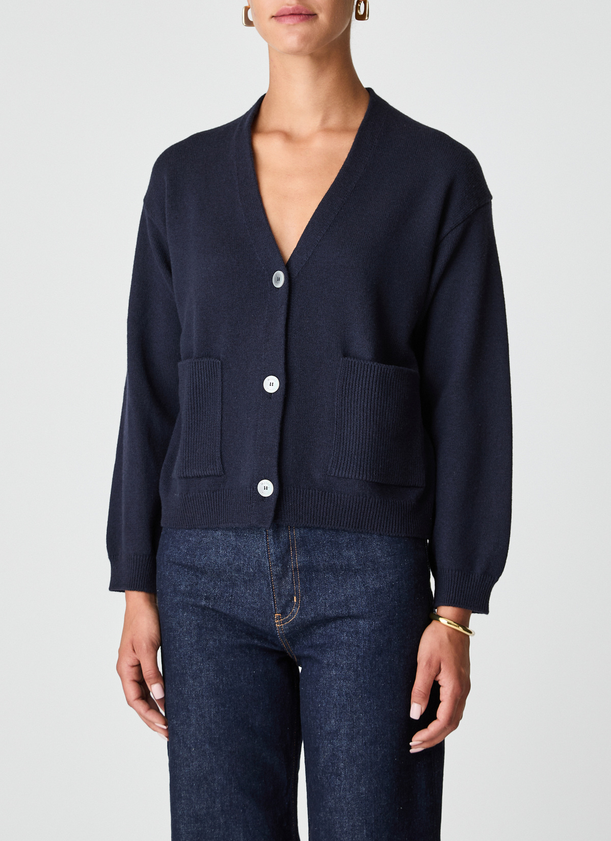 Strickjacke, Navy Detailansicht 1