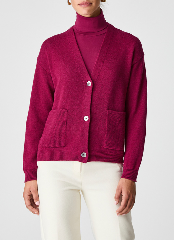 Strickjacke Bordeaux Frontansicht