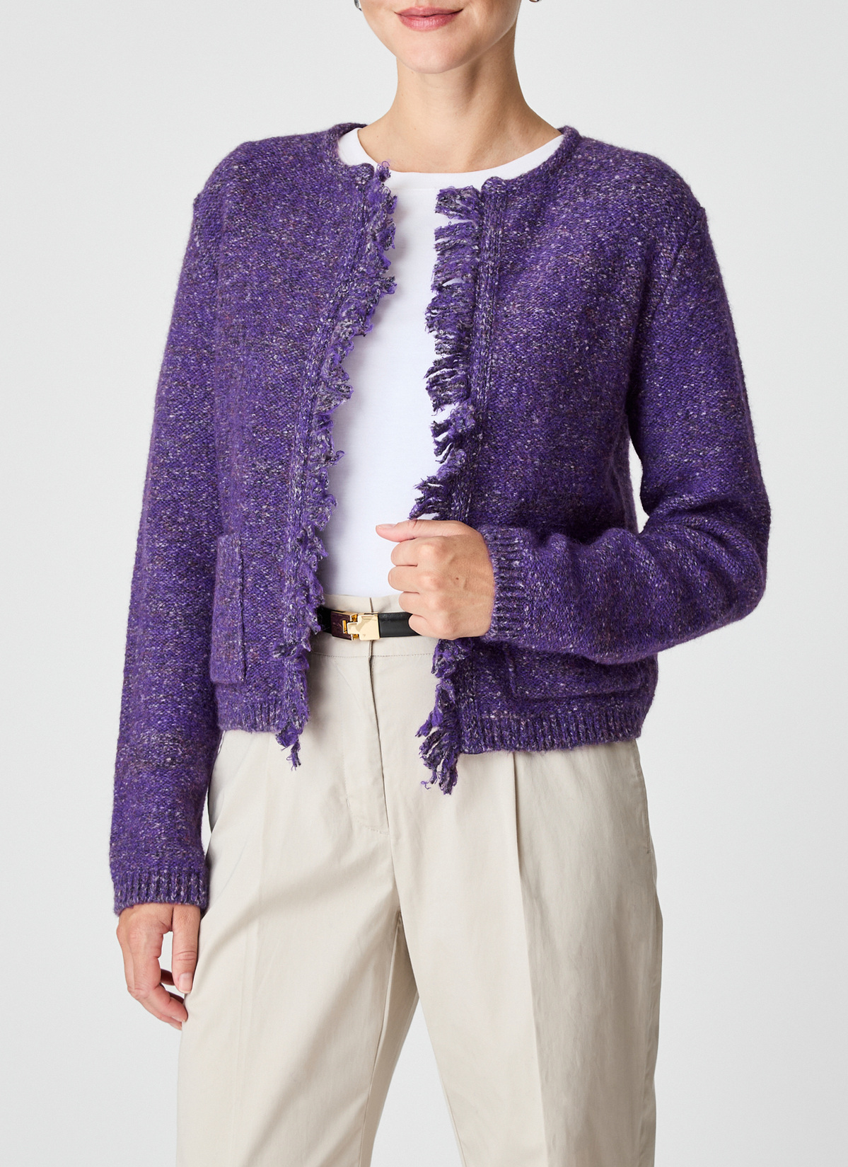 Strickjacke 1/1 Arm, Mythical Violet Rückansicht