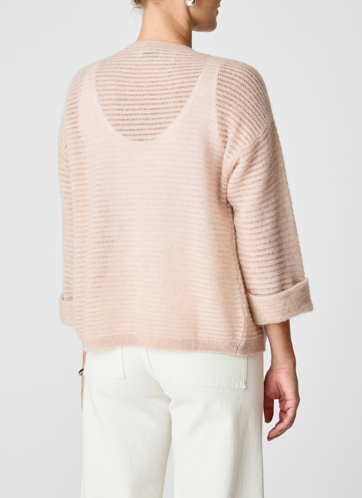 Strickjacke 1/1 Arm, Pastel Peach Rückansicht
