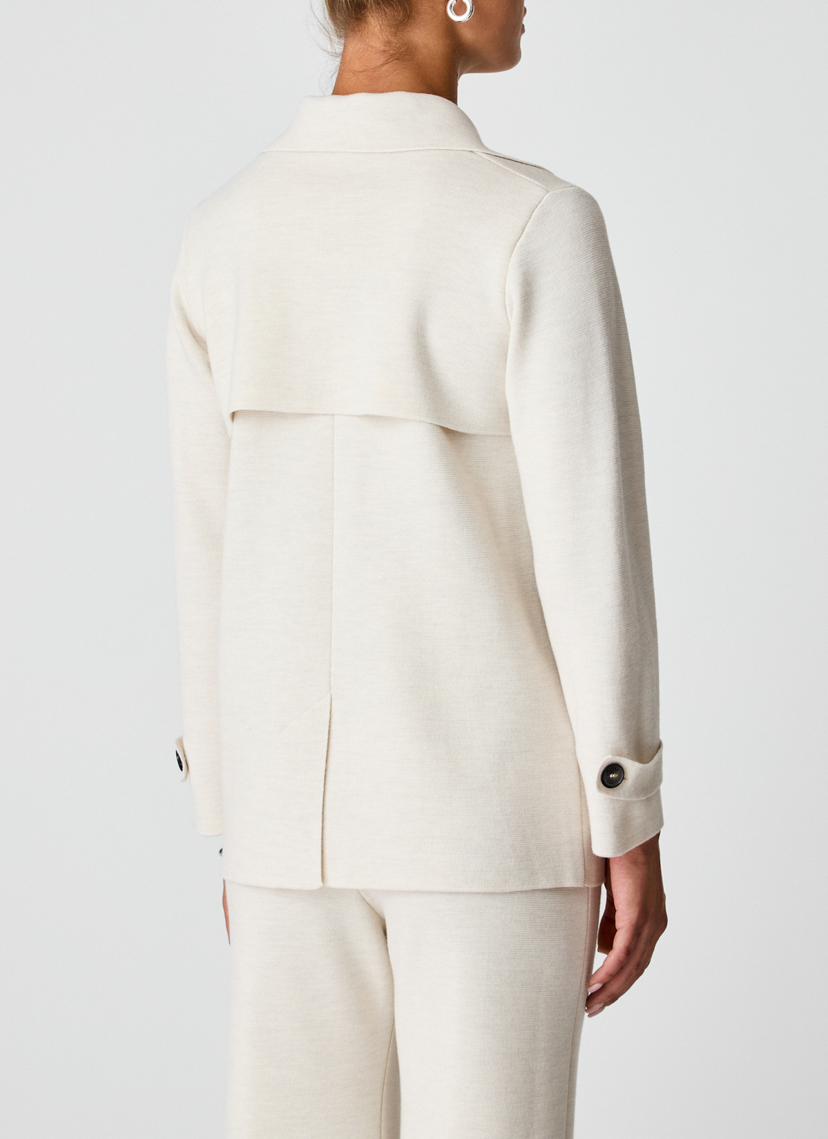 Strickjacke Knopf 1/1 Arm, Off White Rückansicht