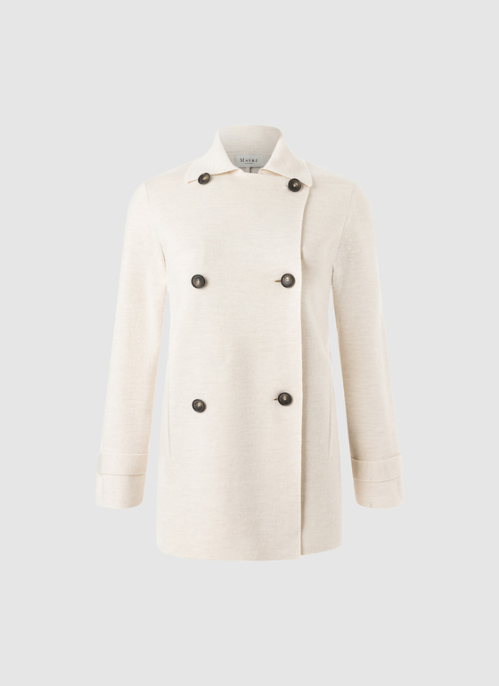 Strickjacke Knopf 1/1 Arm Off White Frontansicht