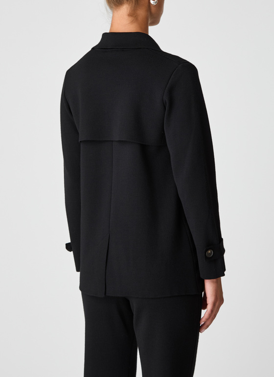 Strickjacke Knopf 1/1 Arm Black Frontansicht