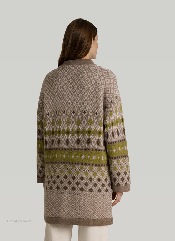 Strickjacke 1/1 Arm Taupe Grey Frontansicht