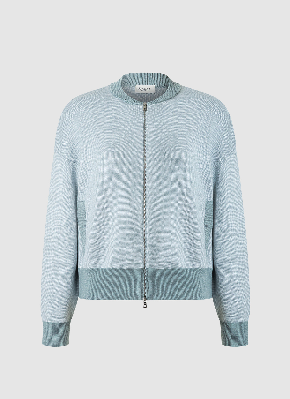 Strickjacke Zip 1/1 Arm, Lake Blue 