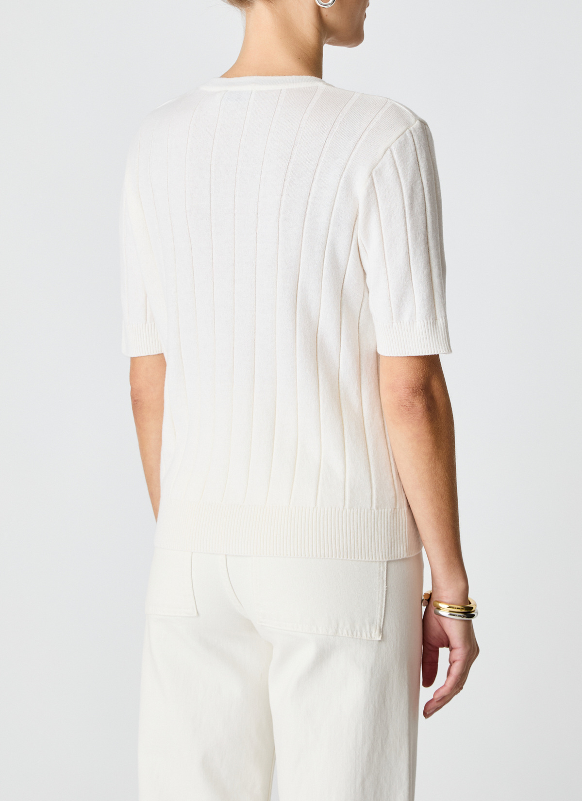 Strickjacke Knopf 1/1 Arm, Vanilla Ice Rückansicht