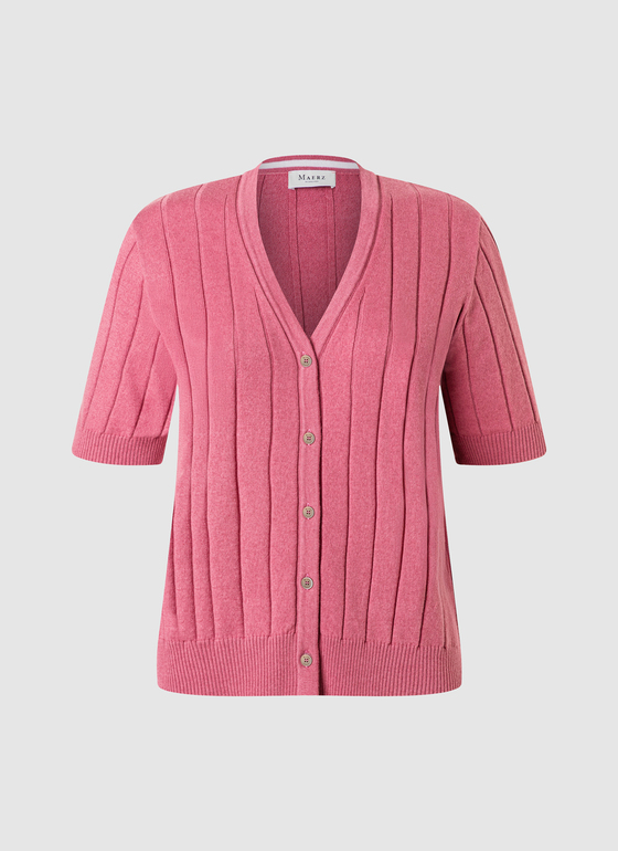 Strickjacke Knopf 1/1 Arm Smoky Pink Frontansicht