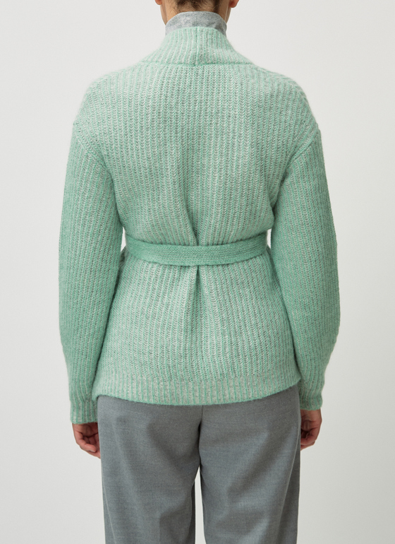 Strickjacke 1/1 Arm Green Mint Frontansicht