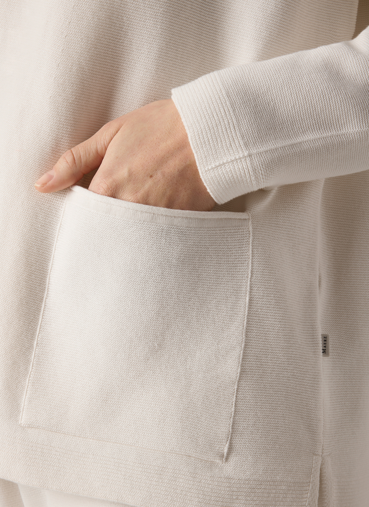 Strickjacke 1/1 Arm, New White Detailansicht 1