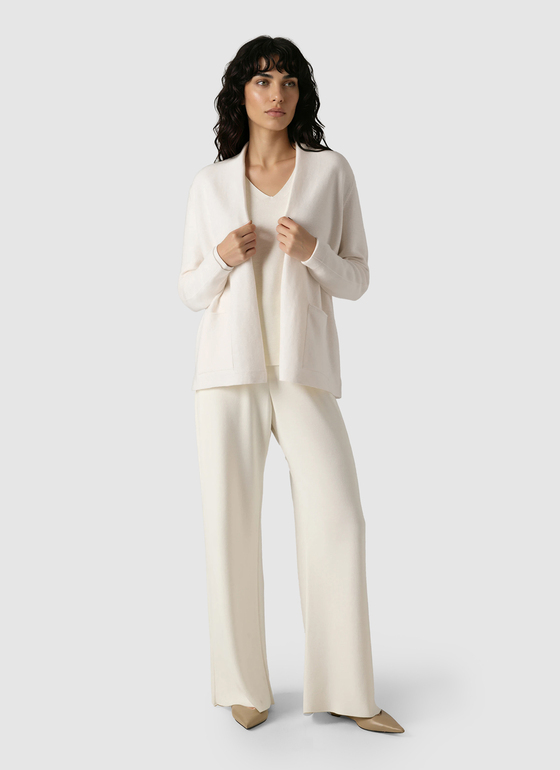 Strickjacke 1/1 Arm New White Frontansicht