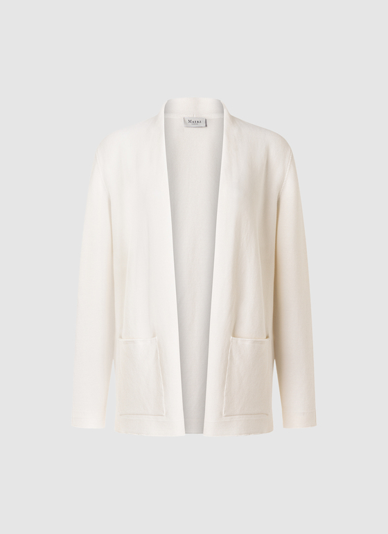 Strickjacke 1/1 Arm New White Frontansicht