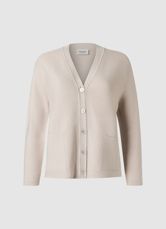 Strick Cardigan 1/1 Arm French Oak Frontansicht